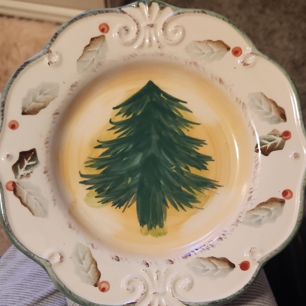 Royal Norfolk Rustic Tree Pattern 7.5 " Salad Plates Set of 4